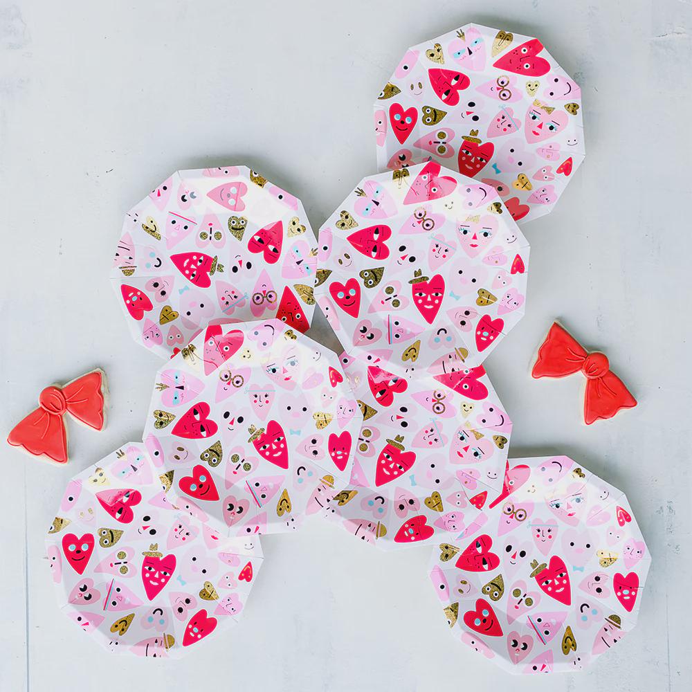 Love-themed party dessert plate for Valentine’s Day celebrations