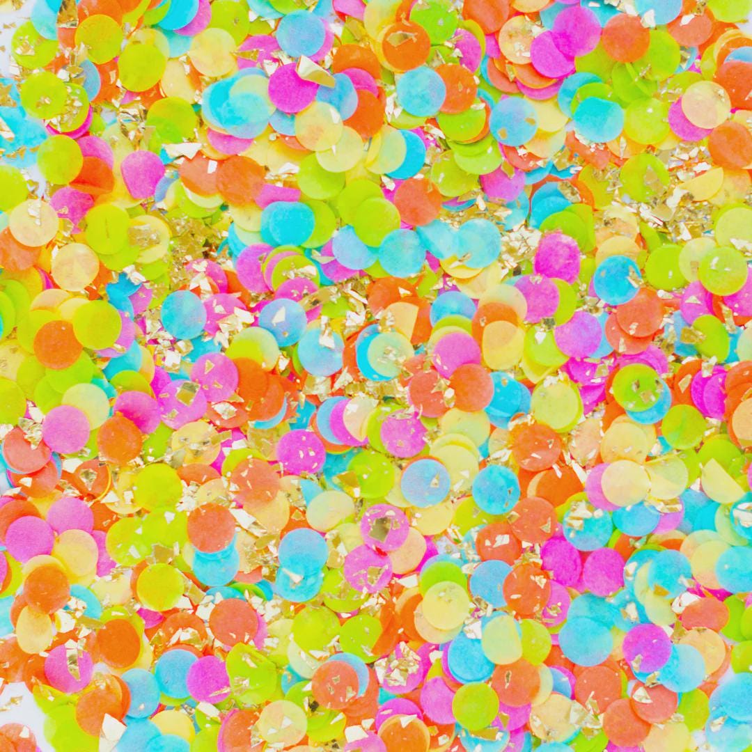 Fiesta Confetti Artisan Mix: Bright Party Tissue Paper with Gold Shreds