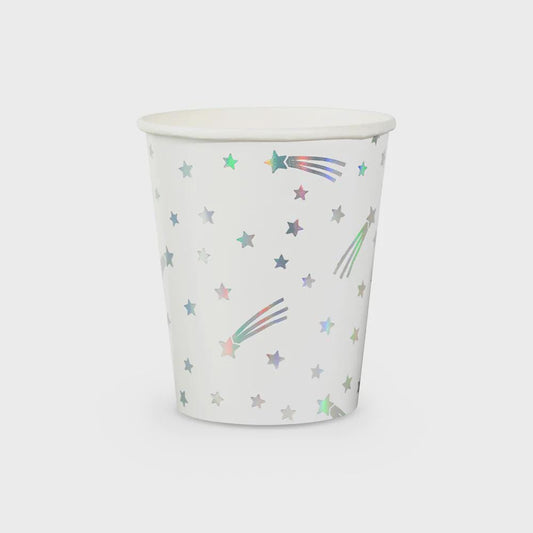 9 oz holographic shooting star cups for hot or cold drinks