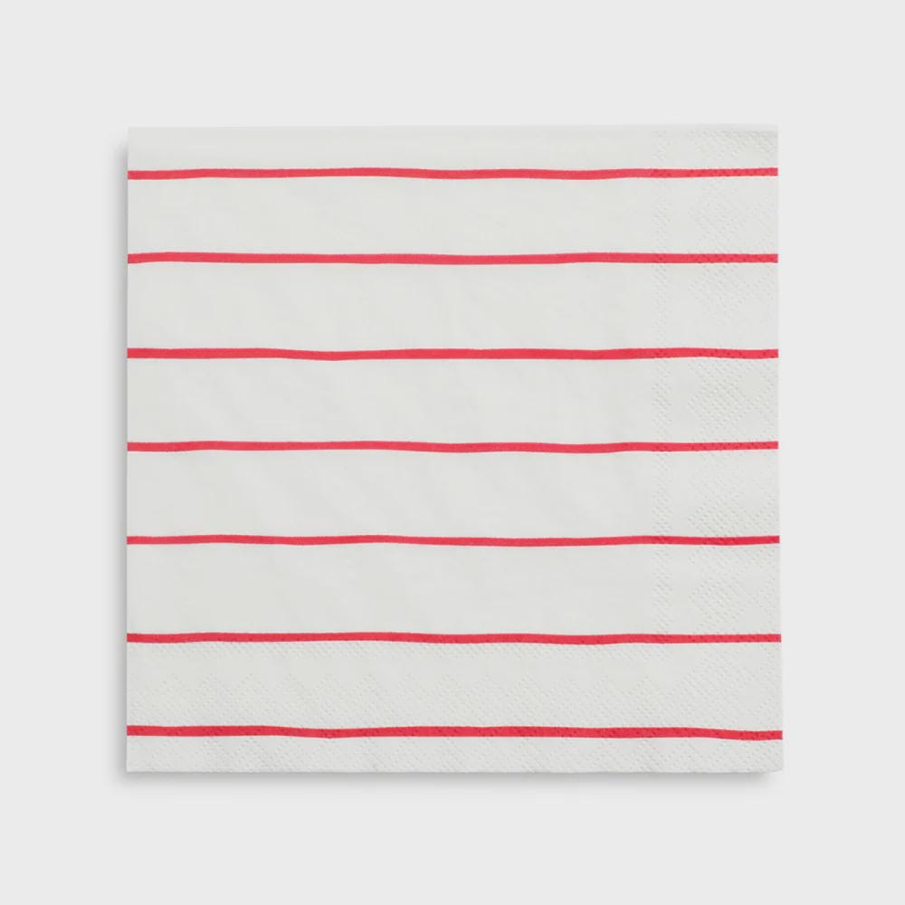 Modern candy apple red stripe paper napkin for holiday table