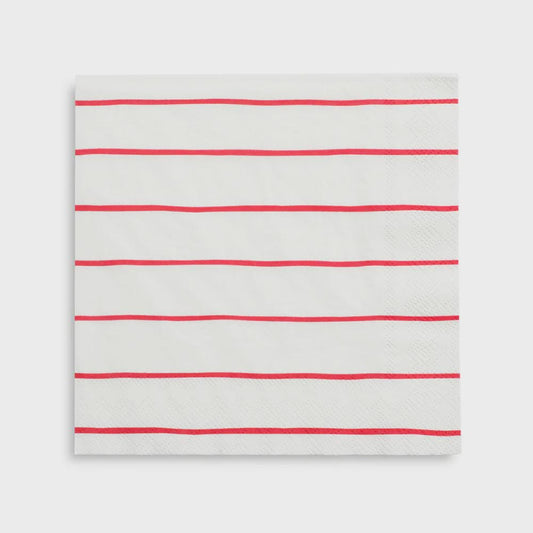 Modern candy apple red stripe paper napkin for holiday table