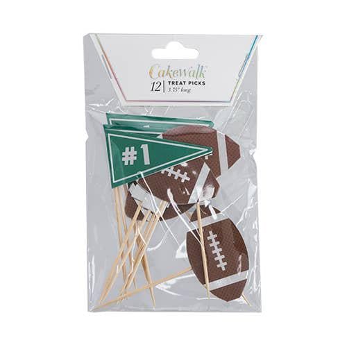 Football Cupcake Toppers: Tailgate Party Decorations, Set of 12