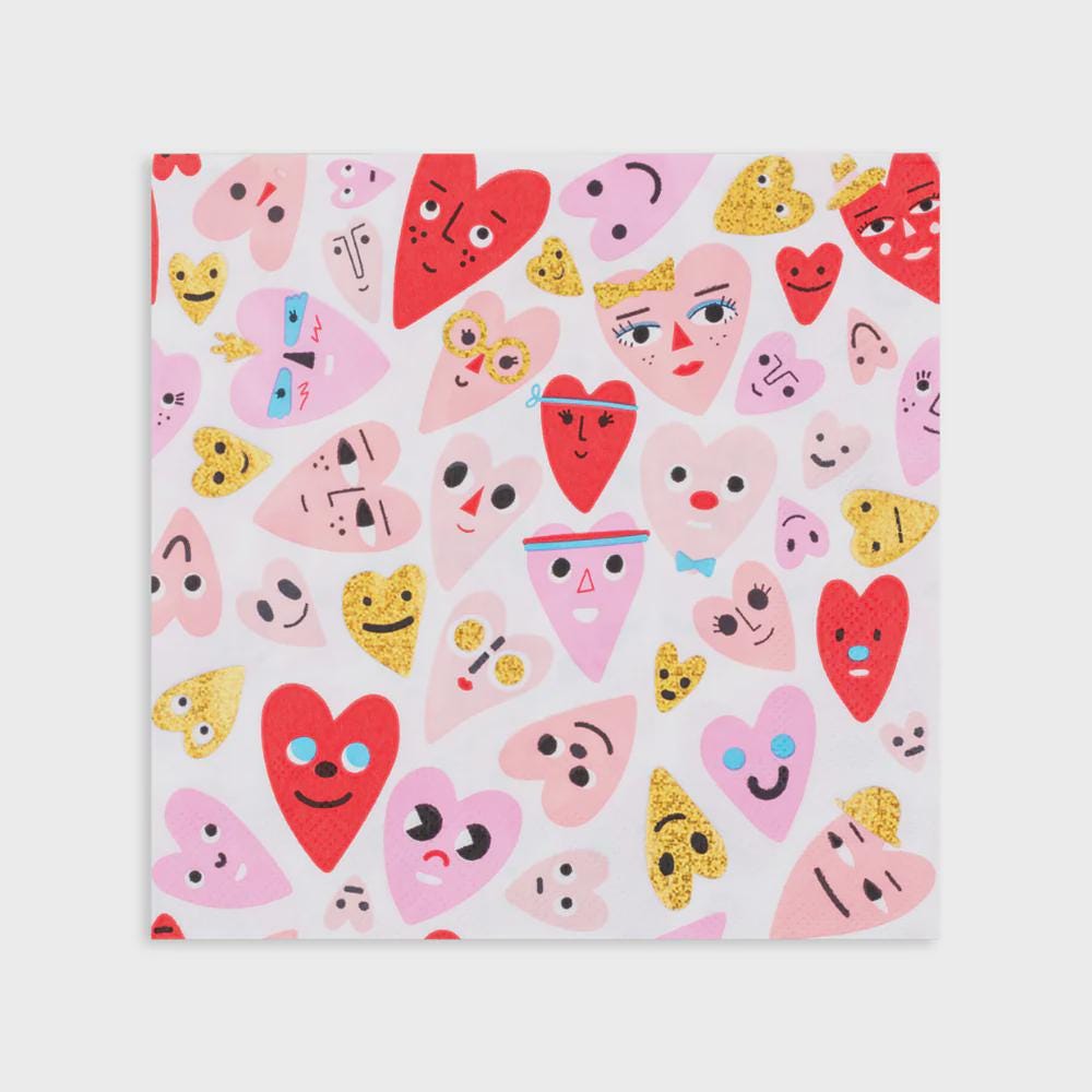 Cute love-themed napkins for weddings, parties, and romantic events