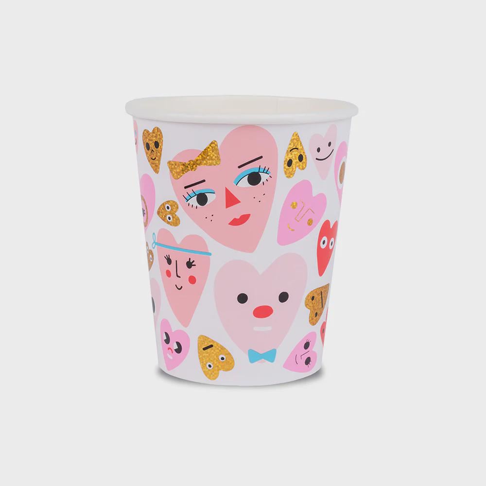 Cute love-themed paper cup set for weddings and romantic events