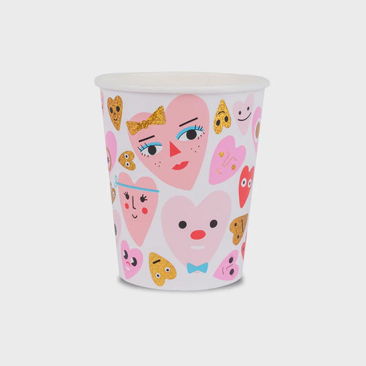 Cute love-themed paper cup set for weddings and romantic events