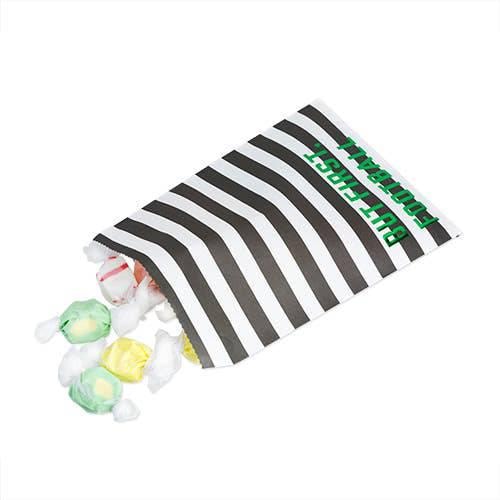 Football Treat Bags 24 Pack: Referee Stripes & Green Foil Party Favors